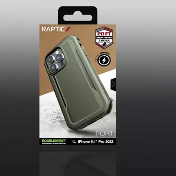 Raptic Fort Case iPhone 14 Pro mit gepanzerter MagSafe-Hülle grün