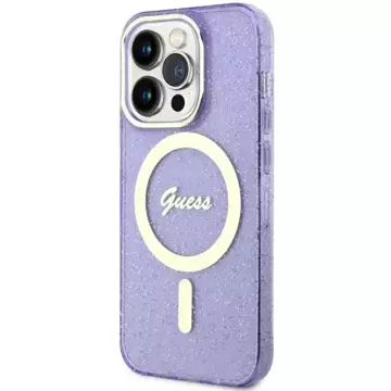 Ratet mal, GUHMP14LHCMCGU Handyhülle für Apple iPhone 14 Pro 6,1 Zoll Lila/Lila Hardcase Glitter Gold MagSafe