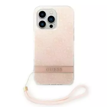 Ratet mal, GUOHCP14LH4STP Hülle für Apple iPhone 14 Pro 6.1" pink/pink Hardcase 4G Print Strap