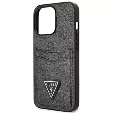 Ratet mal, Handyhülle für iPhone 13 Pro / 13 6,1" schwarz/schwarz Hardcase 4G Triangle Logo Cardslot