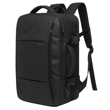 Reiserucksack Bange BackPack Business erweiterbarer Rucksack Geräumige Tasche für 17,3-Zoll-Laptop mit USB-Anschluss Schwarz