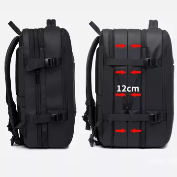 Reiserucksack Bange BackPack Business erweiterbarer Rucksack Geräumige Tasche für 17,3-Zoll-Laptop mit USB-Anschluss Schwarz