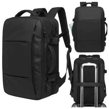 Reiserucksack Bange BackPack Business erweiterbarer Rucksack Geräumige Tasche für 17,3-Zoll-Laptop mit USB-Anschluss Schwarz