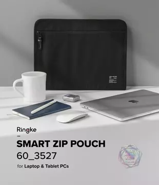 Ringke Smart Zip Pouch Universaltasche für Laptop, Tablet (bis 13''), Ständer, Tasche, Organizer, beige