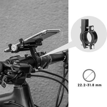 RockBros 699-BK Fahrradhalter für einen Telefonlenker für ein Fahrrad, einen Roller, ein Fahrrad Schwarz