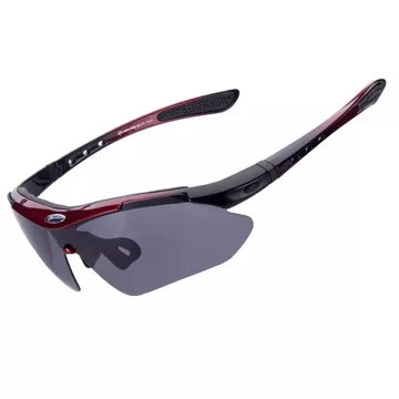 Rockbros 10001 polarisierende Fahrradbrille – Schwarz und Rot