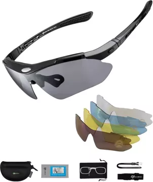 Rockbros 10003 polarisierte Fahrradbrille – schwarz