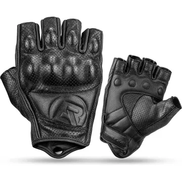 Rockbros 16220006004 XL Leder-Motorradhandschuhe – schwarz