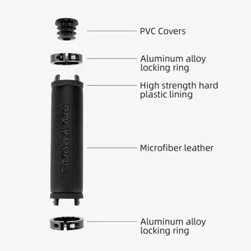 Rockbros 40210003001 Mikrofaser-Fahrradlenkergriffe – Schwarz
