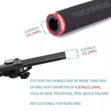 Rockbros BT1001BKRD Schwamm-Fahrradlenkergriffe – Schwarz und Rot