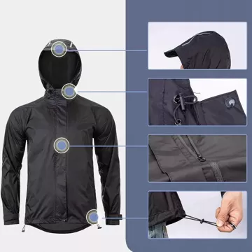 Rockbros YPY013BKXL Regenjacke atmungsaktiv winddicht XL - Schwarz