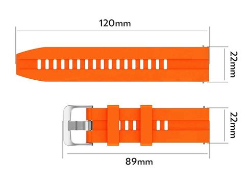 Rubber Alogy Softband Universal-Sportarmband für Smartwatch 22 mm Orange