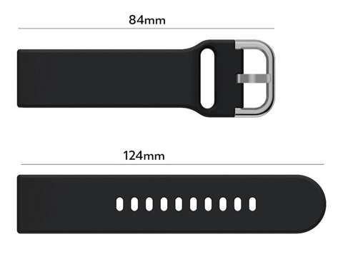 Rubber Universal Sportarmband Alogy Softband für Smartwatch 20mm Schwarz