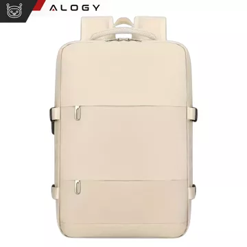 Rucksack Laptoptasche 15,6 Zoll Herren Damen Großer USB-Flugzeugkoffer Unisex 42x30x10cm Alogy Wasserdicht Schwarz