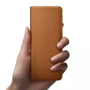 Samsung Leder Flip Cover Pouch Case für Samsung Galaxy Z Fold 3 Flip Case Stand Braun (EF-FF926LAEGWW)