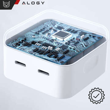 Schnelles 35-W-Wandladegerät 2x USB-C USB Typ C PD für iPhone Alogy 2-Port Cube Weiß