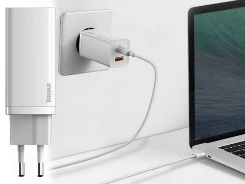 Schnellladegerät Baseus GaN2 Lite USB USB-C 65W EU Weiß