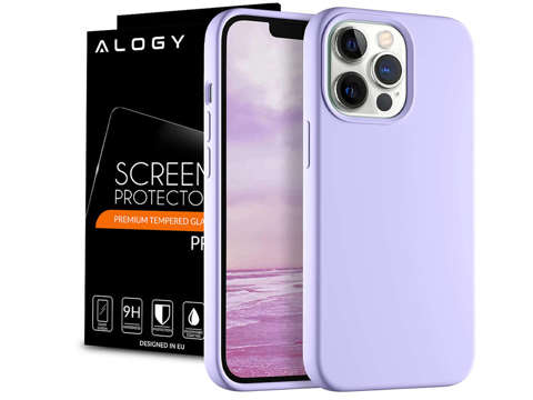 Schützende Alogy Thin Soft Case für iPhone 13 Pro Max Violettglas