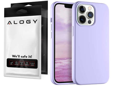 Schützende Alogy Thin Soft Case für iPhone 13 Pro Max Violettglas