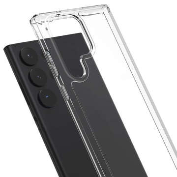Schutzhülle FlexAir Hybrid Handyhülle für Samsung Galaxy S23 Ultra Clear Case transparentes Glasset