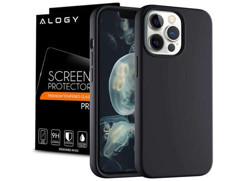 Schutzhülle für Alogy Thin Soft Case für iPhone 13 Pro, schwarzes Glas