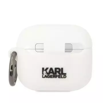 Schutzhülle für Kopfhörer Karl Lagerfeld KLA3RUNIKH für Apple AirPods 3 Cover weiß/weiß Silikon Karl Head 3D