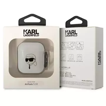 Schutzhülle für Kopfhörer Karl Lagerfeld für AirPods 1/2 Abdeckung transparent Karl`s Head