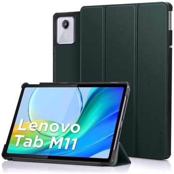 Schutzhülle für Lenovo Tab M11 10,95 Zoll TB330FU / TB330XU / TB331FC, Buchhülle mit Klappgehäuse, Case Cover Alogy, grüner Glasstift