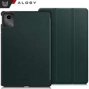 Schutzhülle für Lenovo Tab M11 10,95 Zoll TB330FU / TB330XU / TB331FC, Buchhülle mit Klappgehäuse, Case Cover Alogy, grüner Glasstift