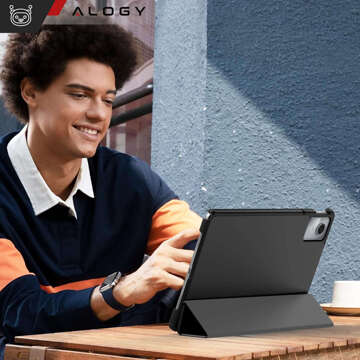 Schutzhülle für Lenovo Tab M11 10,95 Zoll TB330FU / TB330XU / TB331FC, Buchhülle mit Klappgehäuse, Schutzhülle Alogy, Grau