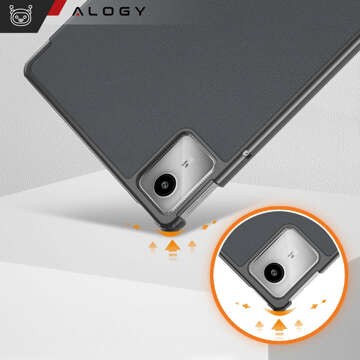 Schutzhülle für Lenovo Tab M11 10,95 Zoll TB330FU / TB330XU / TB331FC, Buchhülle mit Klappgehäuse, Schutzhülle Alogy Gray Stylus