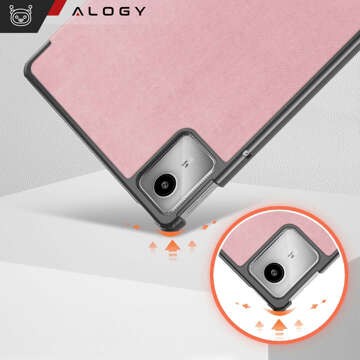 Schutzhülle für Lenovo Tab M11 10,95 Zoll TB330FU / TB330XU / TB331FC, Buchhülle mit Klappgehäuse, Schutzhülle, Alogy Pink Glass Stylus