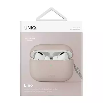 Schutzhülle für UNIQ-Ohrhörer Cover Lino AirPods Pro 2 Gen Silikon Pink/Blush Pink