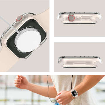 Schutzhülle mit Glas Alogy Protector Case 2in1 Overlay-Hülle für Apple Watch 7/8 41 mm Transparent