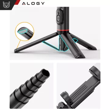 Selfie-Stick Bluetooth-Stick Alogy Tripod Stativ-Telefonhalter für Fotos mit Fernbedienung 75,8 cm schwarz