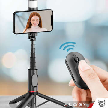 Selfie-Stick Bluetooth-Stick Alogy Tripod Stativ-Telefonhalter für Fotos mit Fernbedienung 75,8 cm schwarz