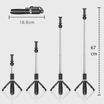 Selfie Stick Tripod P50 Halterung für einen Telefon-Fotostick Bluetooth-Fernbedienung Schwarz