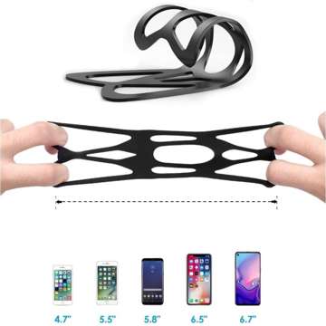 Sicherheitsgurt Alogy TPU-Gummiband zum Schutz des Telefons 4,7"-6,7" für Fahrradhalter Universal Schwarz