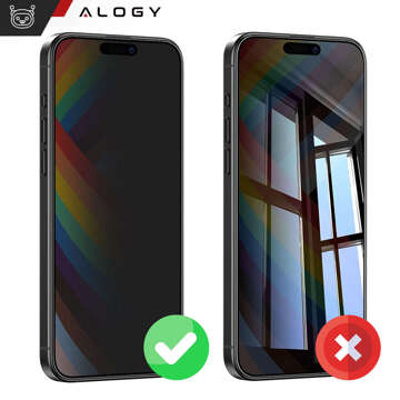 Sichtschutzglas für iPhone 14/14 Pro Anti-Spy Private Anti-Spy-Displayschutzfolie aus gehärtetem Mattglas Alogy