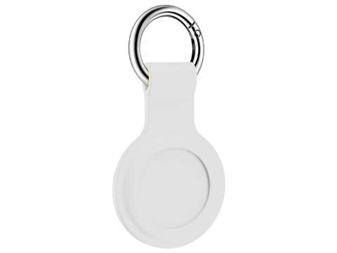 Silikonhülle Alogy Schlüsselanhänger mit Karabiner für Apple AirTag White