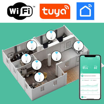 Smart Set 2x WiFi Alogy Temperatur- und Feuchtigkeitssensor Tuya Smart Life Monitor Thermometer weiß