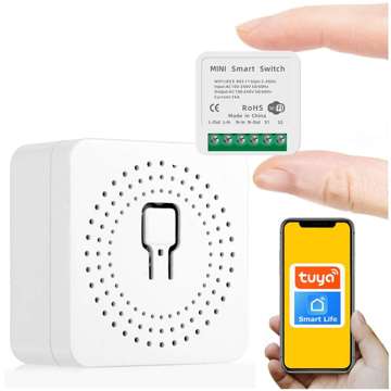 Smart Set aus 2x WiFi Schalter Alogy Mini Einbauschalter Tuya Smart Life 16A Smart Home weiß