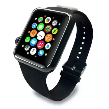 Smartwatch Armband Karl Lagerfeld KLAWLSLCK für Apple Watch 42/44/45mm schwarz/schwarzes Armband Silikon Choupette Heads