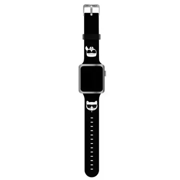 Smartwatch Armband Karl Lagerfeld KLAWLSLCKK für Apple Watch 42/44/45mm schwarz/schwarzes Armband Silikon Karl