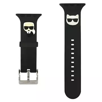 Smartwatch Armband Karl Lagerfeld KLAWLSLCKK für Apple Watch 42/44/45mm schwarz/schwarzes Armband Silikon Karl