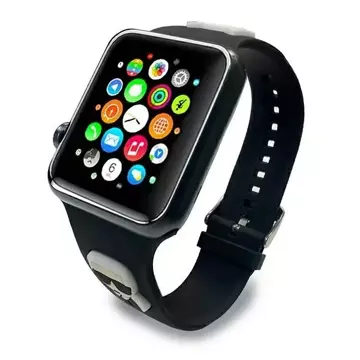 Smartwatch Armband Karl Lagerfeld KLAWLSLCKK für Apple Watch 42/44/45mm schwarz/schwarzes Armband Silikon Karl