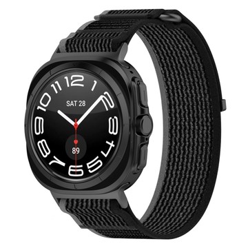 Smartwatch-Armband Nylon-Uhrenarmband für Samsung Galaxy Watch Ultra 47 mm Schwarz