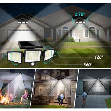 Solarlampe Alogy 3in1 LED SMD Outdoor mit Bewegungs- und Dämmerungssensor große Fernbedienung 3 Panels schwarz