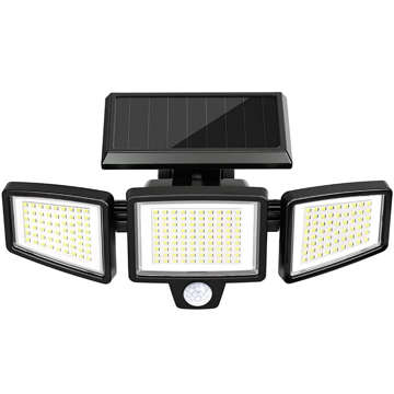 Solarlampe Alogy 3in1 LED SMD Outdoor mit Bewegungs- und Dämmerungssensor große Fernbedienung 3 Panels schwarz