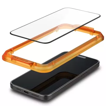 Spigen Alm Glass FC 2er-Pack gehärtetes Glas für Apple iPhone 15 Pro Schwarz